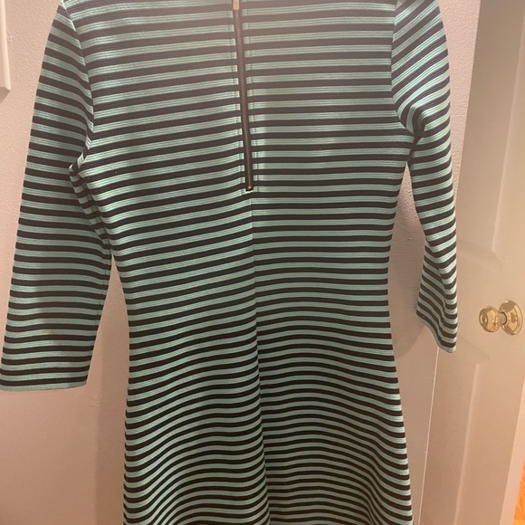 Adorable aqua and navy striped Lilly Pulitzer dress with gold button details! - Picture 2 of 4